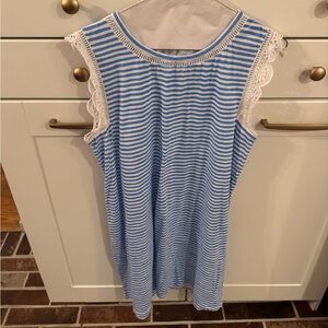 Lilly Pulitzer White and Blue Lace Trim dress